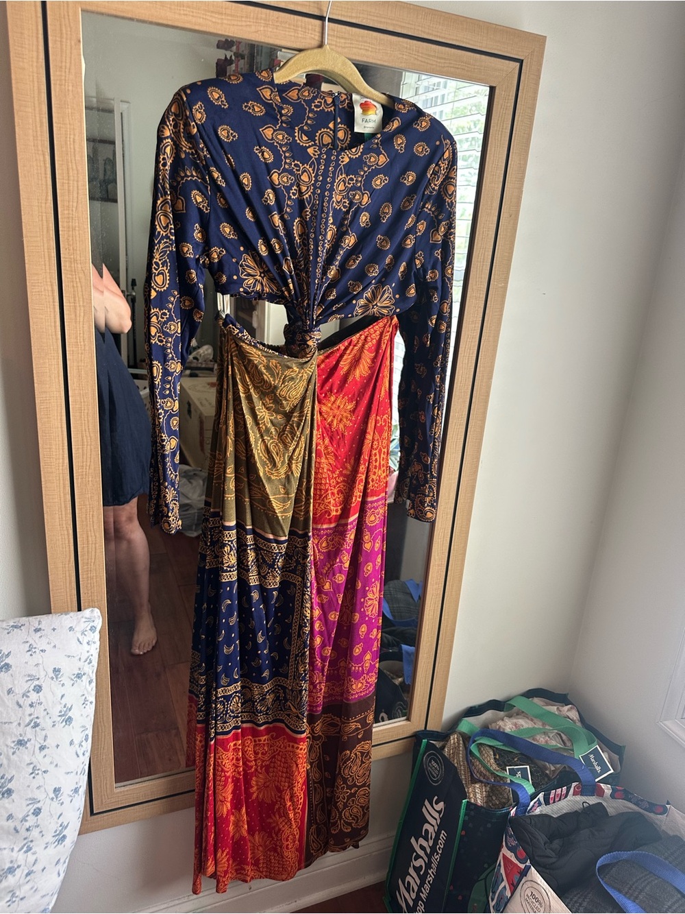 Farm Rio Maxi Dress in Navy & Multi